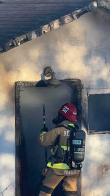 Firefighter at the scene