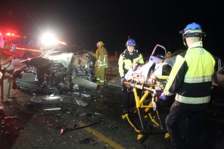 Jeff Zimmerman of Neenach took this photo of a horrendous head-on crash on Highway 138 Friday night.