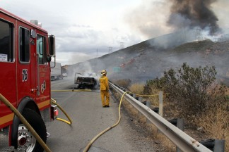 Jeff Zimmerman sent these photos of a fire at Interstate 5 near Templin Highway. The fire was out in two hours.