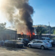 Mobile home burns at Frazier Mountain Mobile Home Park, Lebec