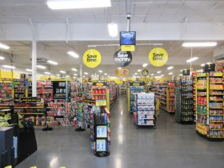 The inside of the store is ready to open, according to its district manager. Everyone is waiting on the building inspector to approve the handicap parking space. [photo by Gary Meyer, The Mountain Enterprise]