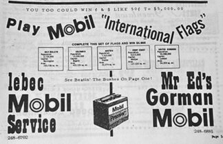 A 1969 ad for a then-Mobil gas station in Lebec.