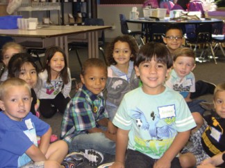 Michi Knight's kindergarten class at Gorman Elementary School [photo by Patric Hedlund]