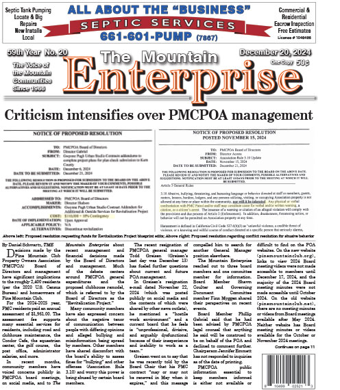 The Mountain Enterprise December 20, 2024 Edition