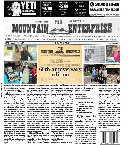 The Mountain Enterprise July 31, 2026 Edition