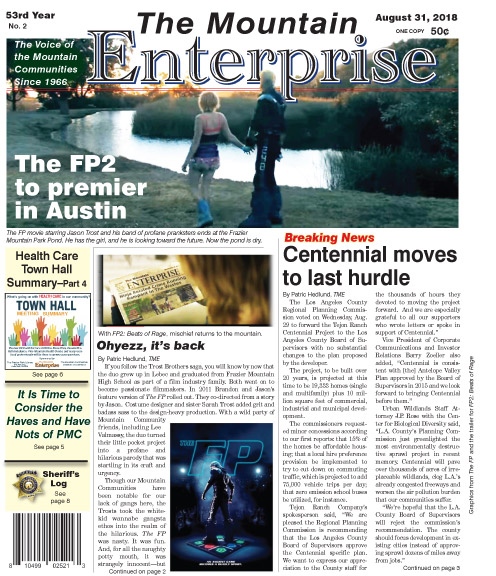 The Mountain Enterprise August 31, 2018 Edition