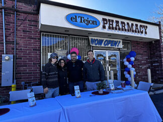 new owners with local resident during meet and greet