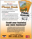 FINAL DEADLINE APPROACHING—Order your Phone Book ad now...