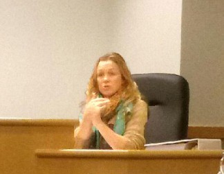 Stacey Havener testifying at her hearing in February of 2017