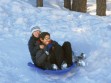 Sliding Home—Some ice remains but snow play traffic calms